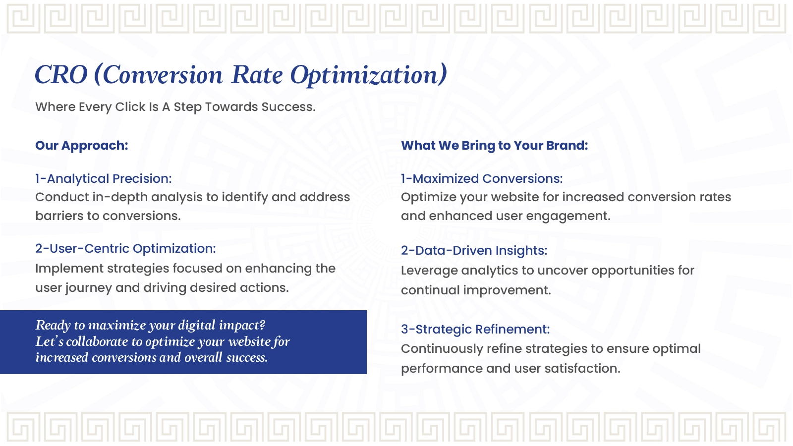 CRO - Conversion Rate Optimization