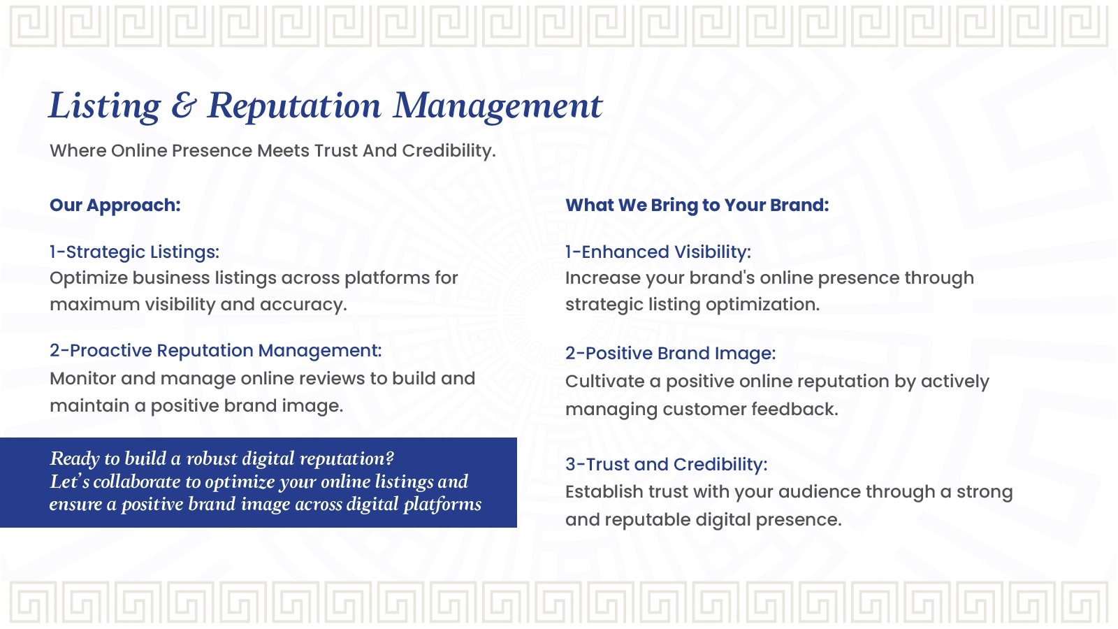 Listing & Reputation Management
